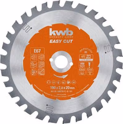 Lama circolare HM 190x20mm Tipo 67E