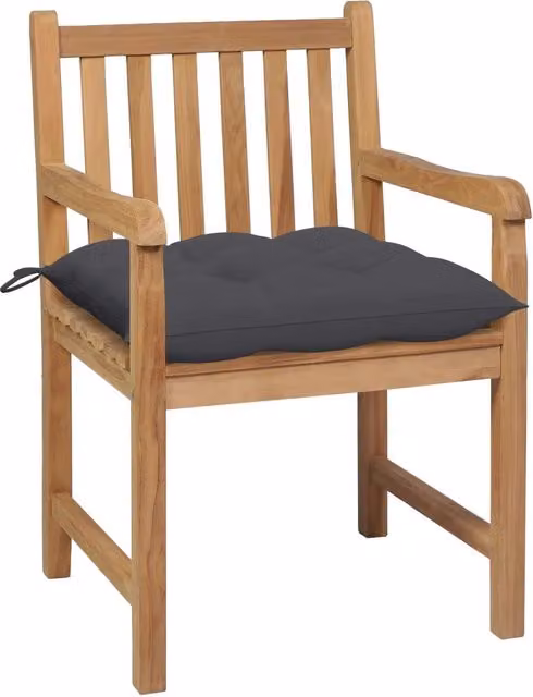 Sedie da Giardino 2 pz con Cuscini Antracite Massello di Teak 3062745