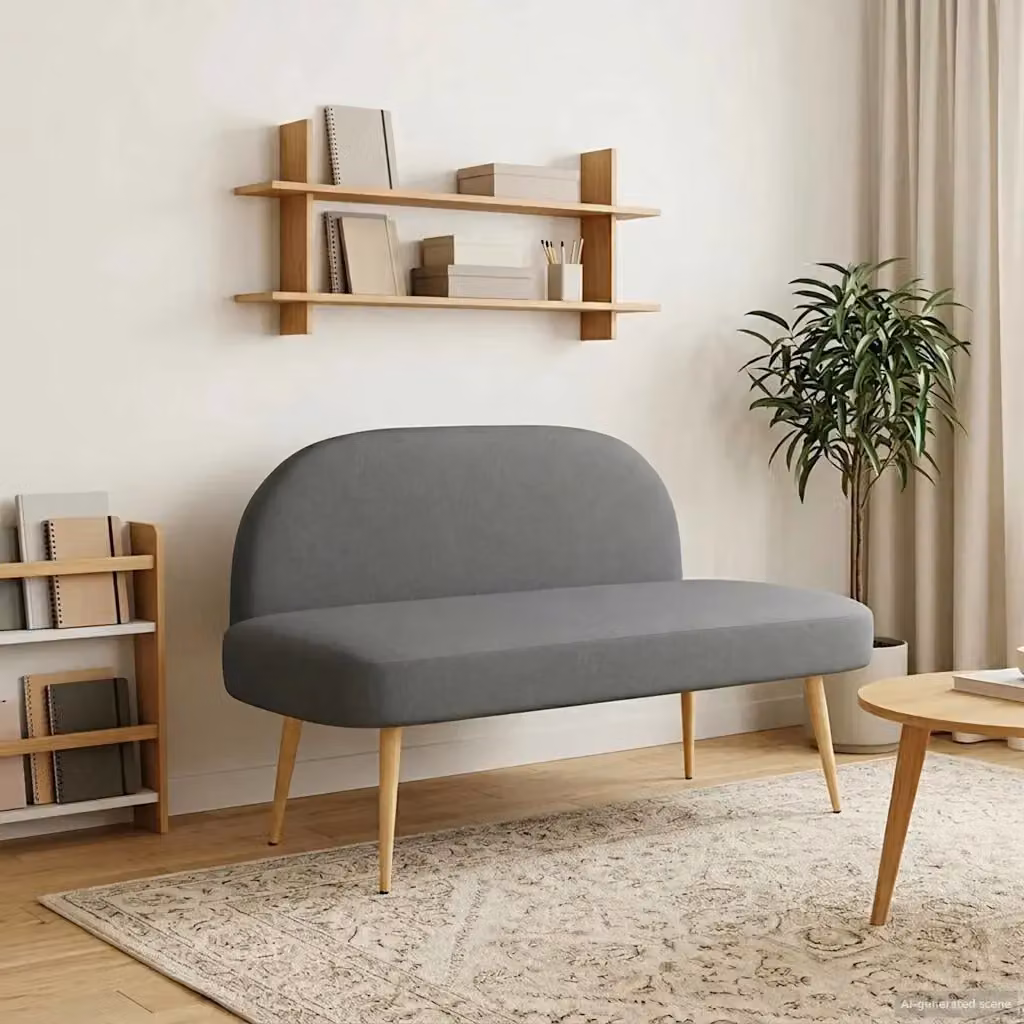 Panchina imbottita con schienale Grigio scuro L: 110 cm, P: 60 cm, H: 76 cm CFW8166305 – 2