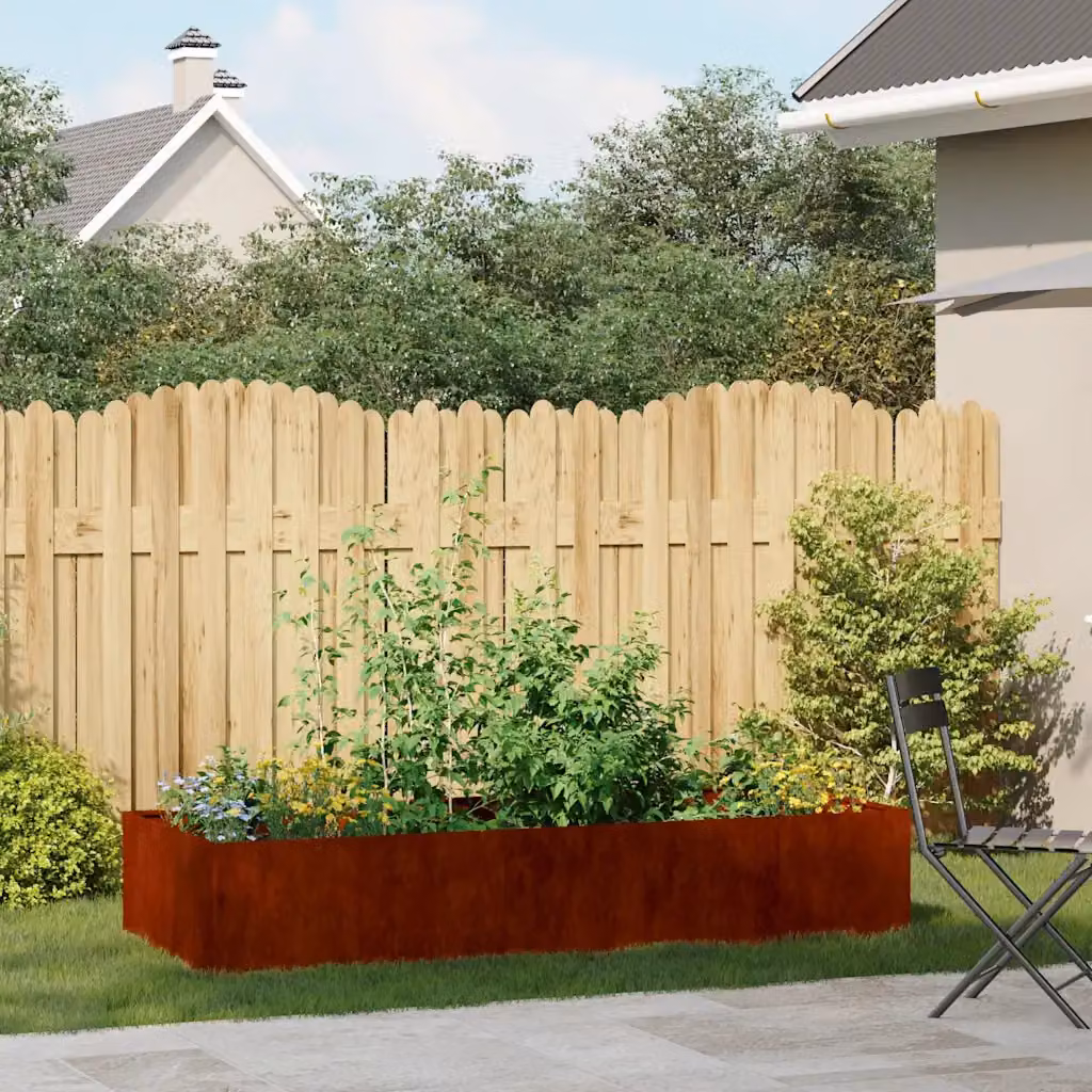 vidaXL Fioriera Arrugginita 200x80x40 cm in Acciaio Corten