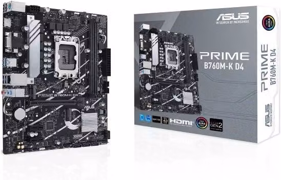 Asus prime b760m-k d4 intel b760 lga 1700 micro atx - 90MB1DS0-M0EAY0