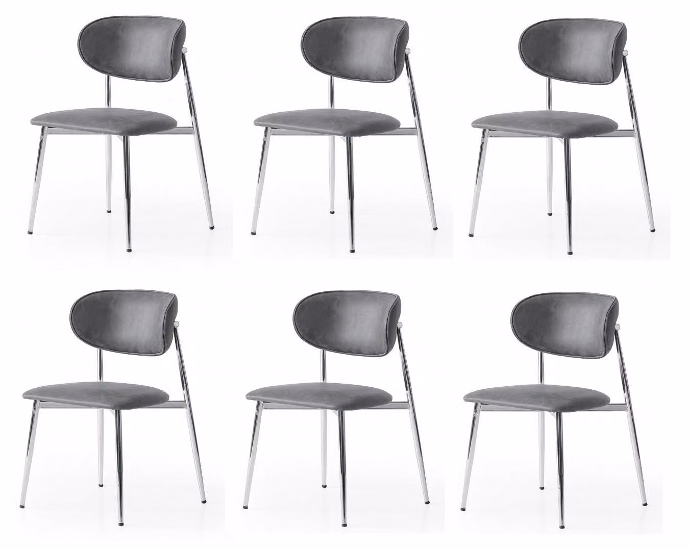 Set di 6 sedie Grigio Comode Moderne Eleganti Morbide Classiche