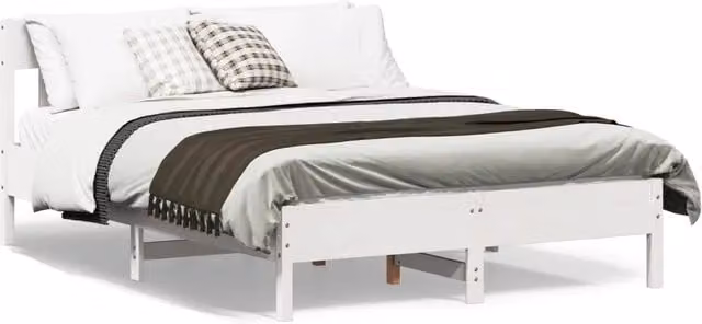 Letto Design Mania in legno massello di pino bianco stile rustico L/P/H: 205.5 x 150 x 85.5 cm