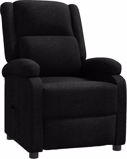 Poltrona Relax Reclinabile Moderna in Tessuto Nero con Braccioli – 1