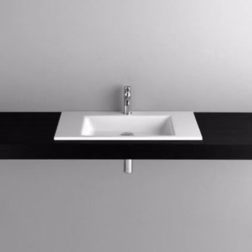 BetteAqua lavabo à encastrer avec trou de robinet, A048 800 x 495 mm, A048-000HLW1, A048-000HLW1