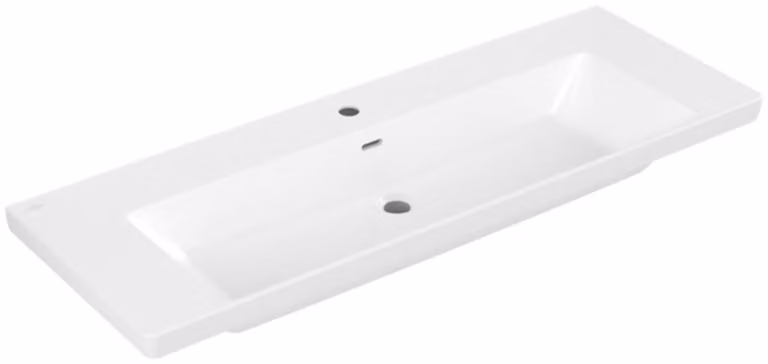 Villeroy & Boch Subway 3.0 lavabo à poser, 1 trou pour robinet, avec trop-plein, non rectifié, 1300x475mm, 4A70D5RW, 4A70D5RW