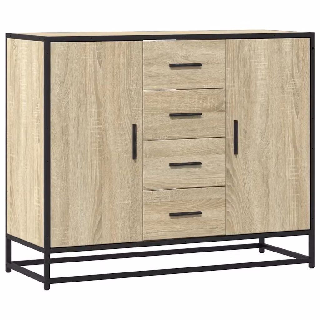 vidaXL Credenza in stile Industrial in Rovere e Metallo, Marrone, L 92 x P 35 x H 76 cm – 2