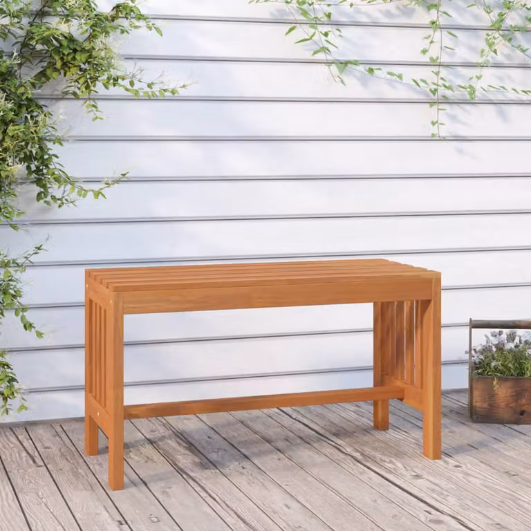 vidaXL Panca da Giardino in Legno Massello Trattato Marrone L: 80 cm, P: 45 cm, H: 45 cm