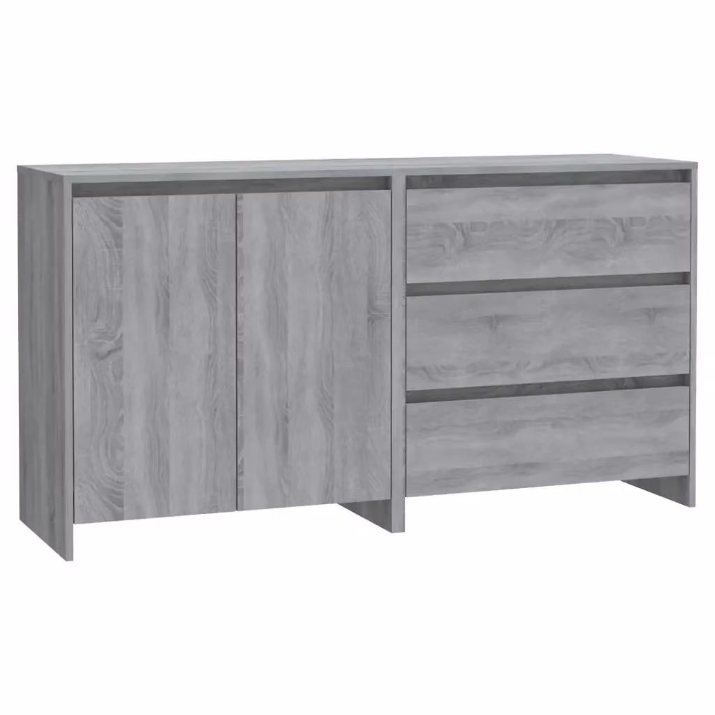 Set di 2 credenze moderne vidaXL in legno e MDF grigio per sala da pranzo – 2
