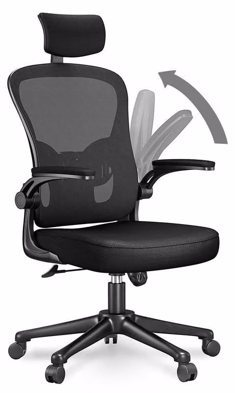 Sedia da ufficio ergonomica, sedia da scrivania regolabile in altezza, sedia da scrivania con braccioli ribaltabili, sedia girevole, sedie da ufficio con funzione oscillante, fino a 150 kg
