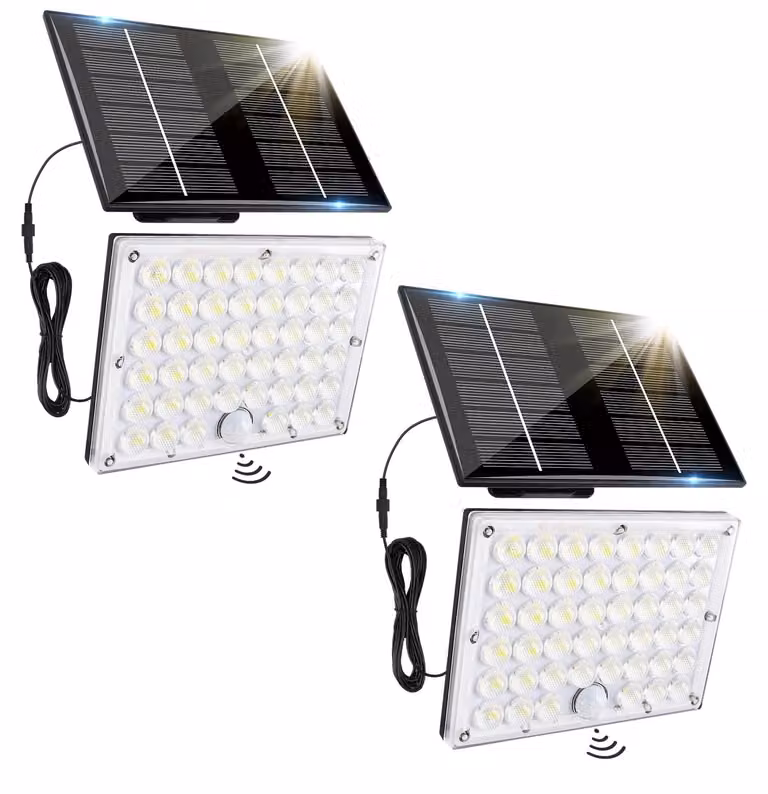 Lampade solari da esterno, confezione da 2, 184 LED, sensore di movimento, grado di protezione IP65
