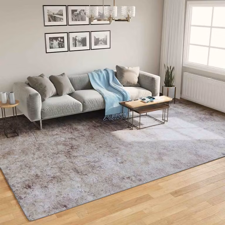 Tappeto lavabile vidaXL grigio con design astratto moderno in poliestere L: 400 cm, P: 300 cm