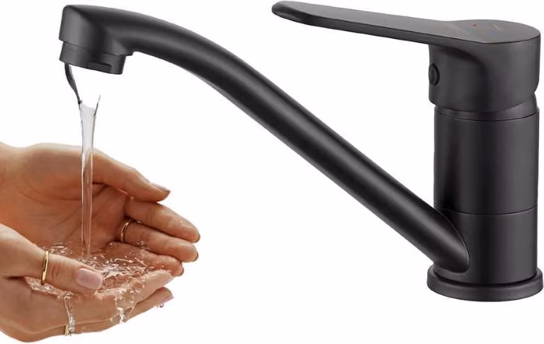 ATEZ Kuchinox Rubinetto nero con bocca girevole
