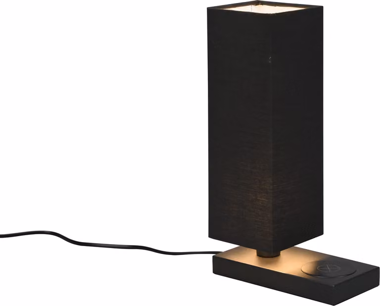 Lampada da tavolo HALEY nera 1xE14x40W in tessuto, dimensioni: 35x10x20 cm, IP20, RL