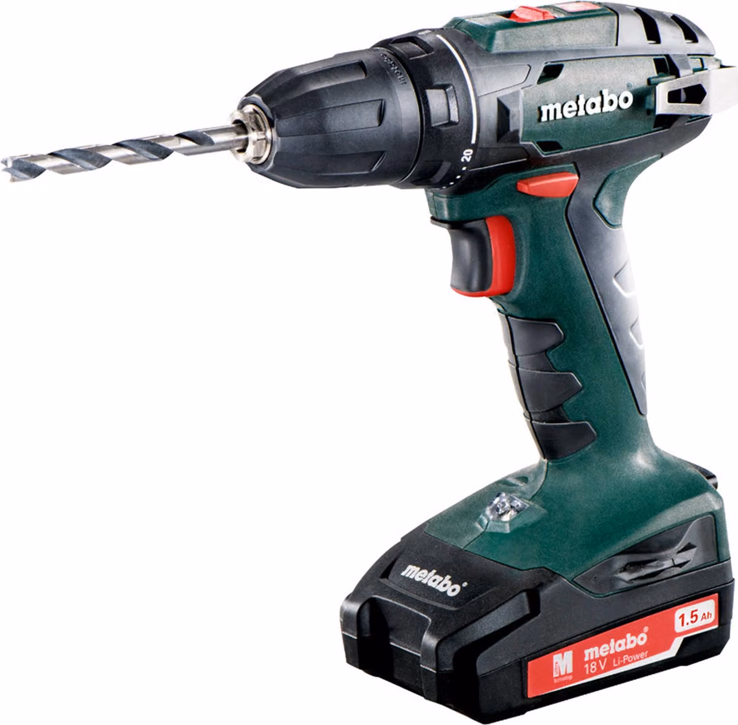 METABO BS 18 18 V trapano avvitatore 2 x 1,5 Ah Li-Power SC 60 Plus Cof