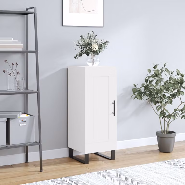 Credenza moderna vidaXL bianca in legno e metallo L/P/H: 34,5 x 34 x 90 cm