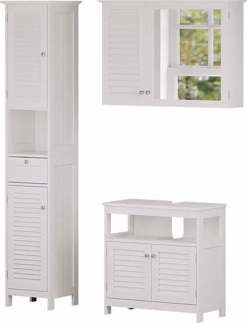 Set di mobili da bagno Riad Bianco 3 pezzi Vicco