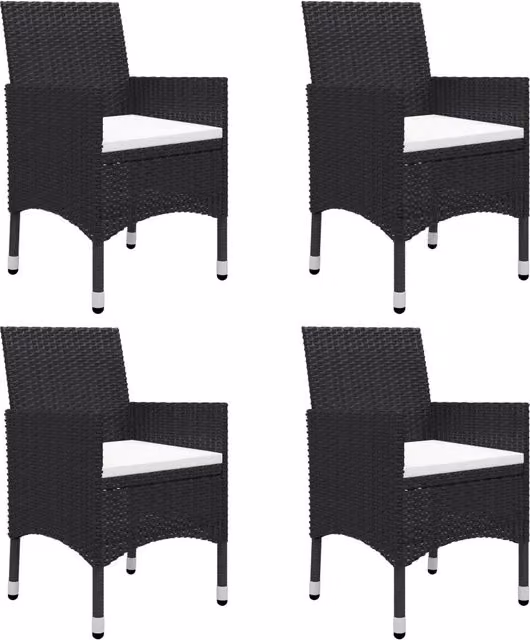Set Mobili da Pranzo per Giardino 5 pz Nero 3068735