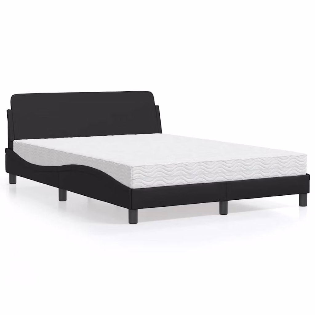 Letto con Materasso Dover vidaXL in Similpelle Nero L/P/H: 120 x 200 cm – 1