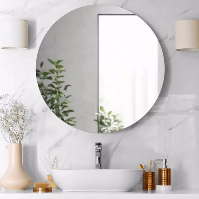 Specchio da bagno rotondo retroilluminato LED LUNA DIVINA HOME bianco Ø 80 cm