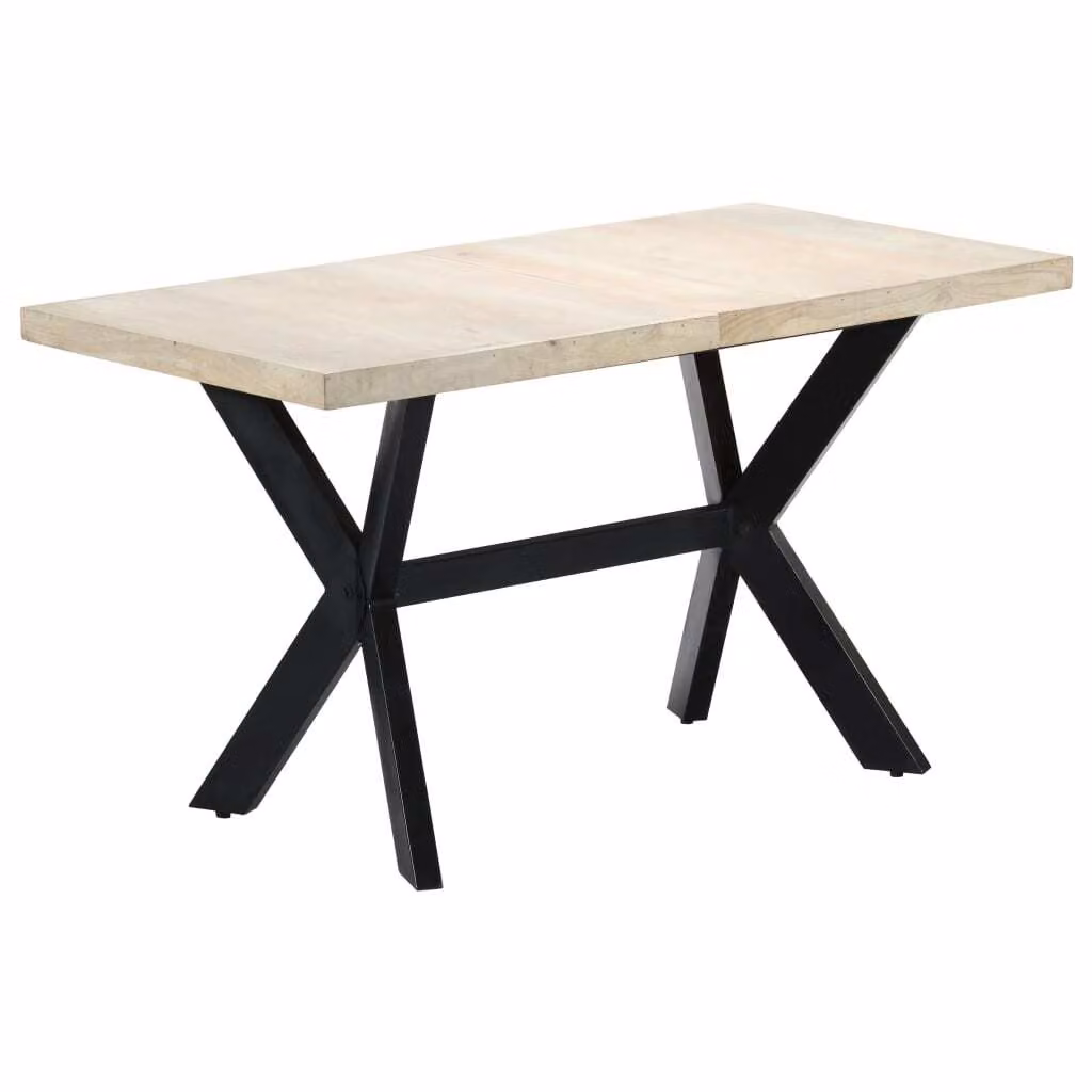 Maison Exclusive - Tavolo da pranzo 140x70x75 cm, legno massello di mango, finitura sbiancata