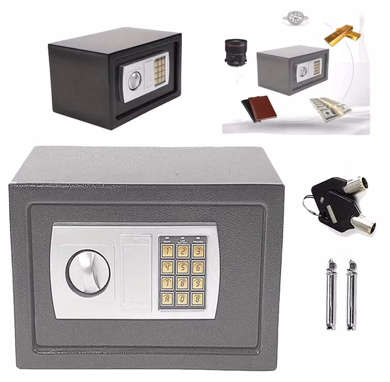 Cassaforte elettronica, elevata sicurezza, installazione flessibile, colore grigio