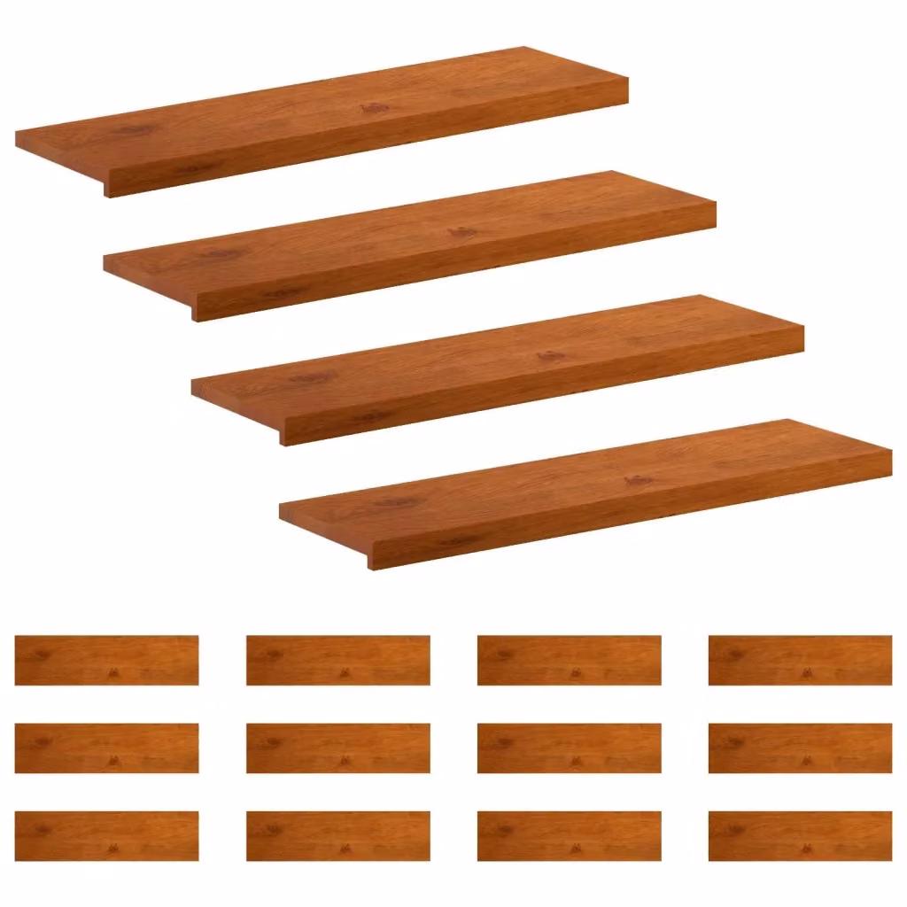 Set di 16 gradini per scale vidaXL in legno effetto quercia, colore marrone, L 100 x P 30 x H 2 cm – 2
