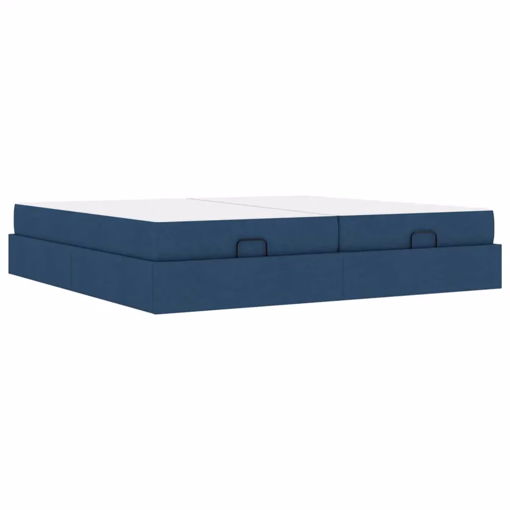 Letto con struttura imbottita e materasso in schiuma vidaXL Blu L 200 x P 200 x H 43,5 cm – 2