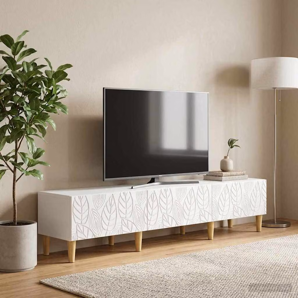Mobile TV vidaXL in stile vintage, Bianco, L/P/H: 147 x 34,5 x 30 cm