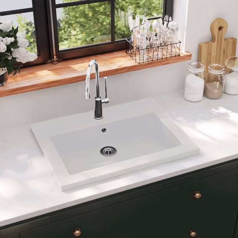 The Living Store Bacino in granito 600×450×120 mm Bianco