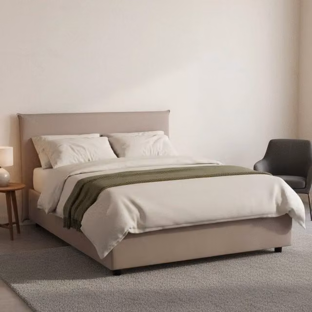 Letto Alvino Talamo Italia con contenitore a sollevamento e materasso incluso, Grigio, L 120 x P 200 cm – 1