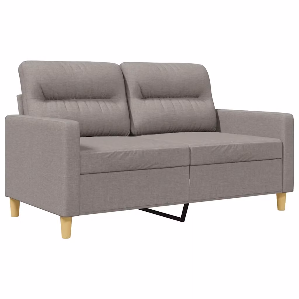 Divano a 2 posti moderno vidaXL in tessuto beige o grigio con struttura in metallo per il tuo soggiorno L: 138 cm, P: 77 cm, H: 80 cm – 2