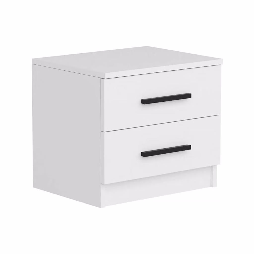 Comodino DMORA con un ripiano in legno bianco stile moderno L 50 cm, P 47 cm, H 40 cm – 2