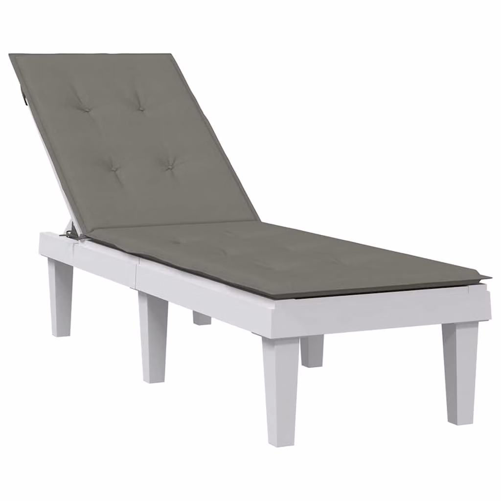 Cuscino per Sdraio vidaXL Grigio, in Tessuto di Poliestere con Imbottitura in Schiuma, Resistente ai Raggi UV e Antiscivolo, L/P/H: 180 x 50 x 4 cm