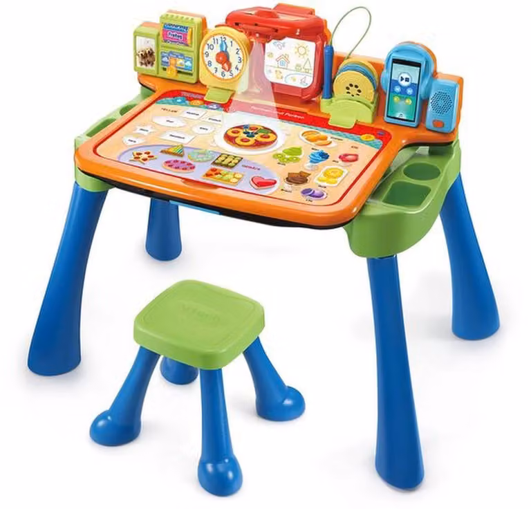 Azomor Interattivo e Educativo: scrivania per bambini con lavagna a gesso e proiettore