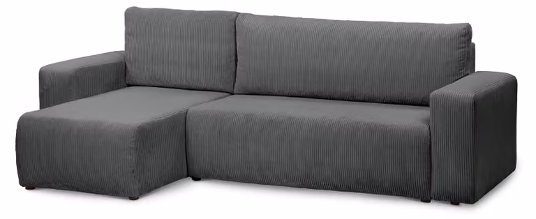 Divano a tre posti con funzione letto, modello Kingi, colore zinco