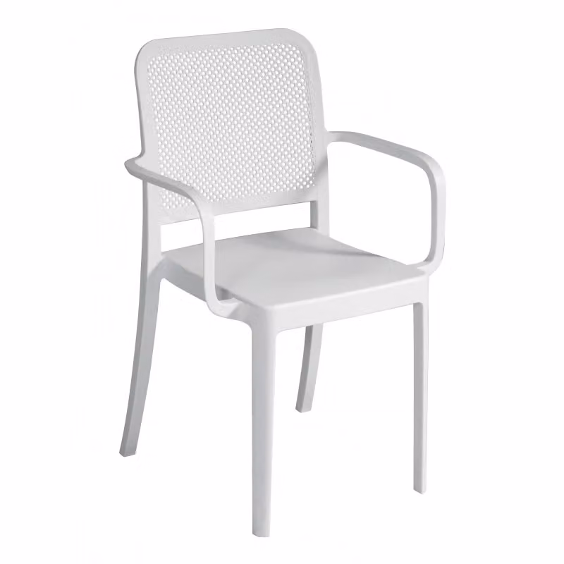 Set di 2 sedie Catania Moia in polipropilene traforata con braccioli, colore bianco opaco – 2