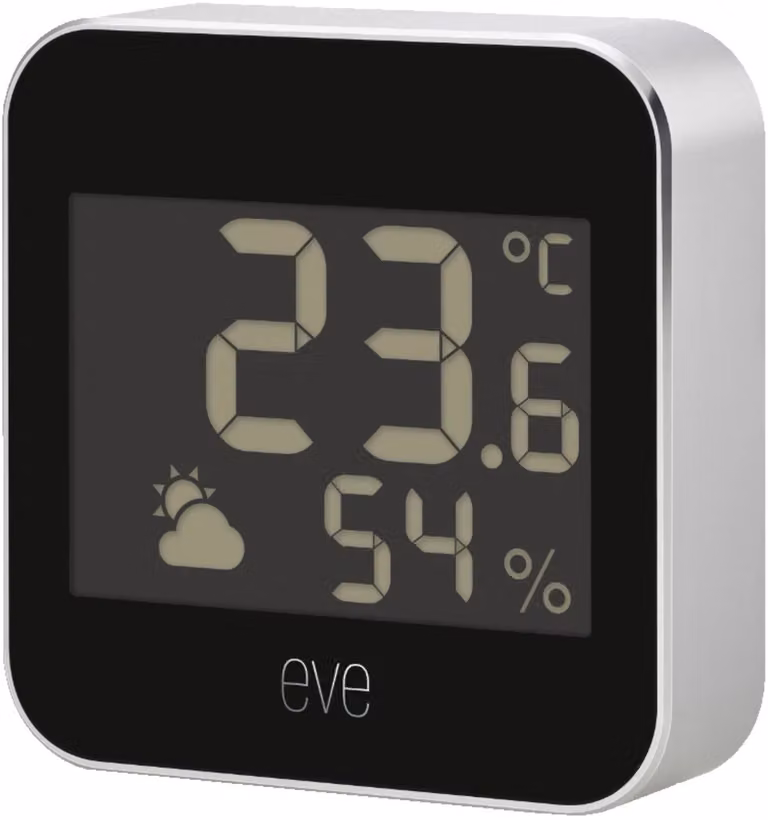 Eve Monitor di temperatura e umidità, HomeKit iOS, nero/grigio