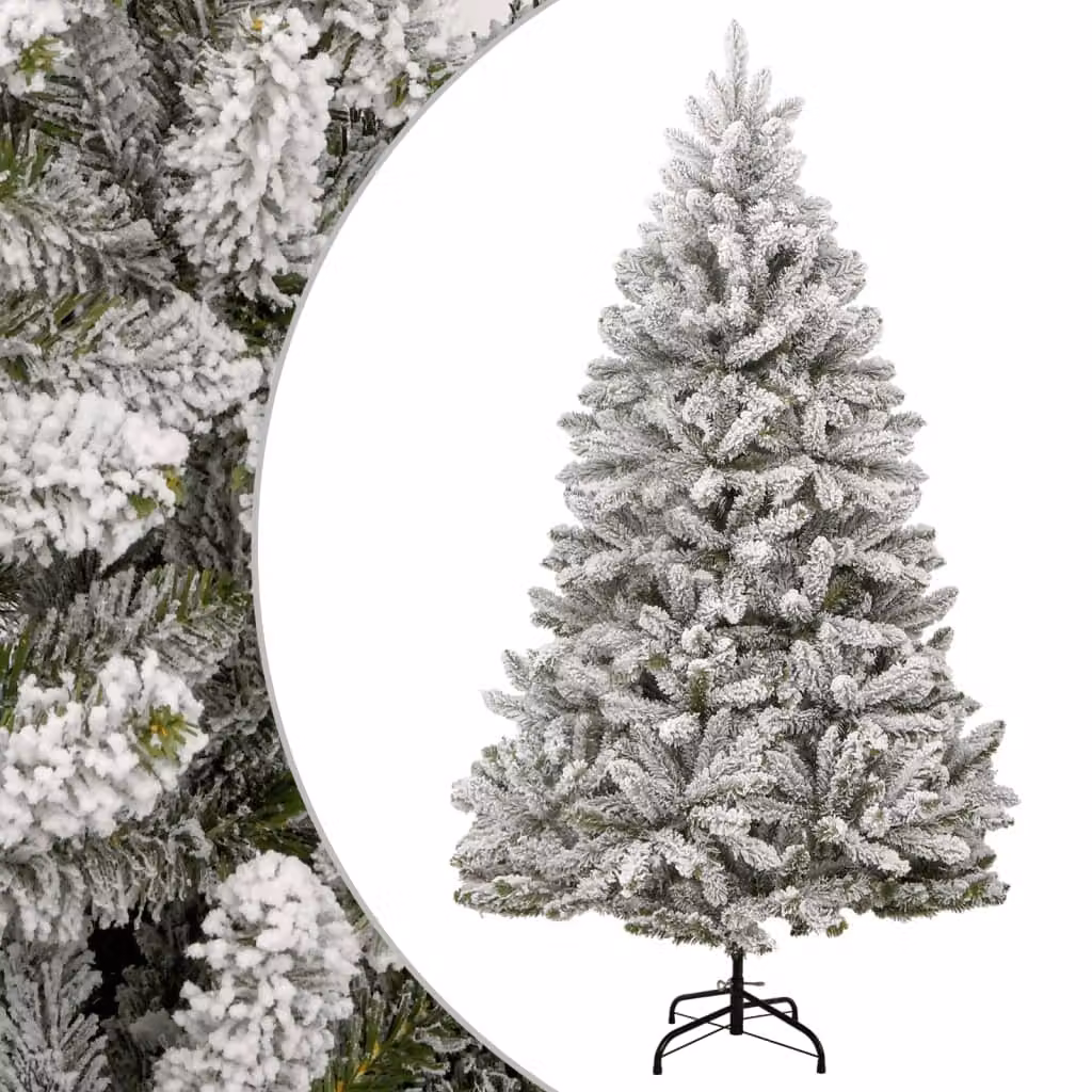 Maison Exclusive - Albero di Natale artificiale, pieghevole, con neve, altezza 180 cm
