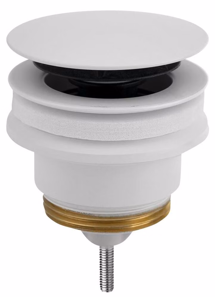 Set di rifiuti 5/4", click-clack, tappo grande, 10-45 mm, bianco opaco