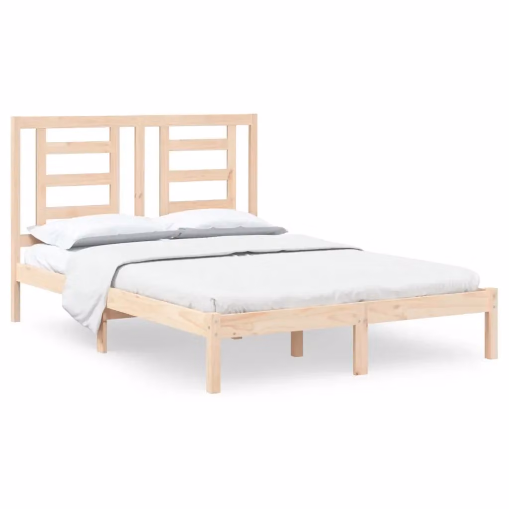 Giroletto vidaXL in legno massello di pino naturale per camera da letto, L/P/H: 200 x 140 x 31 cm – 2