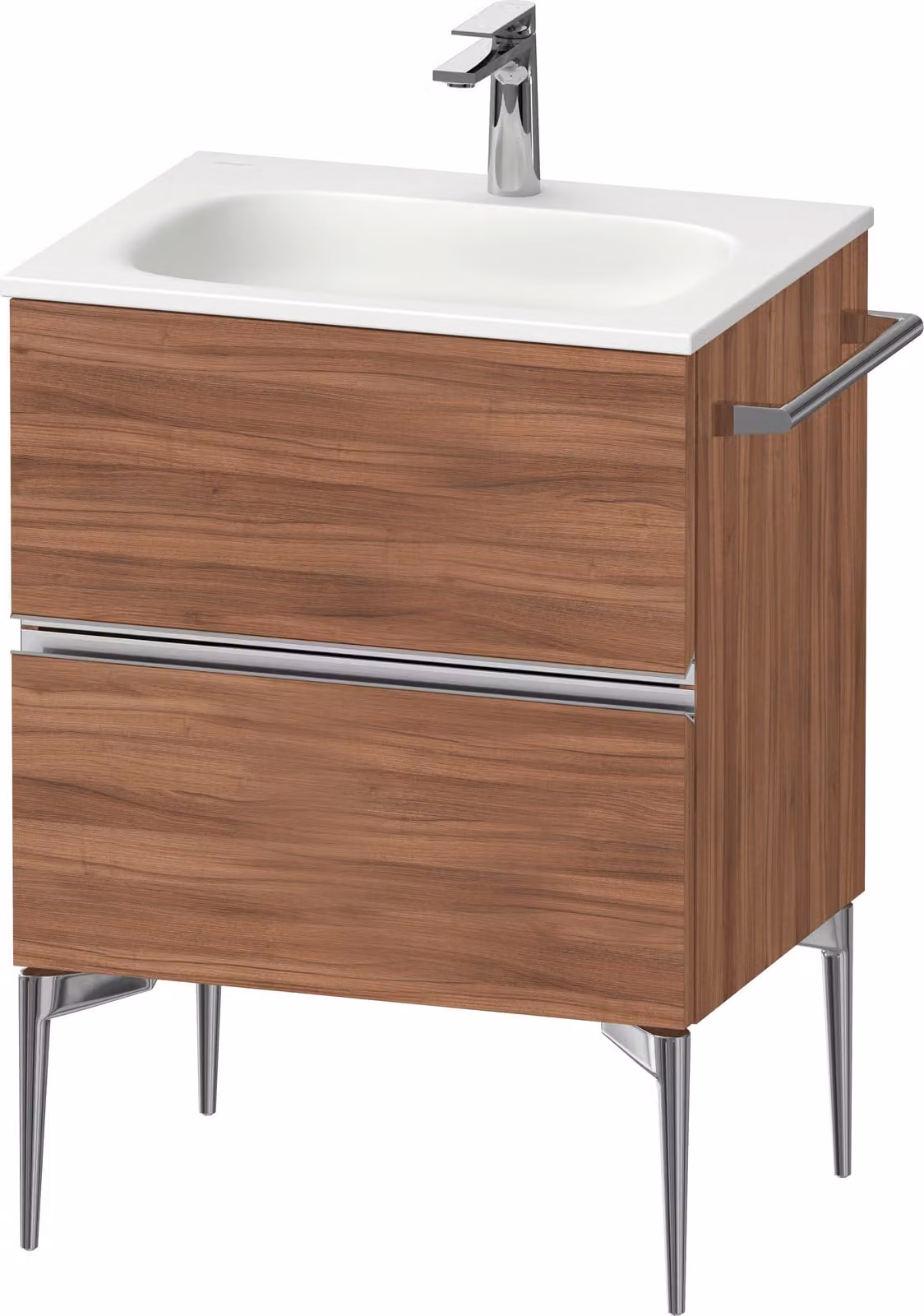 Duravit Sivida bâti-support pour lavabo, 2 tiroirs, poignée profilée chromée, 610x477x592mm, pour Sivida, SV4650010790000, SV4650010790000