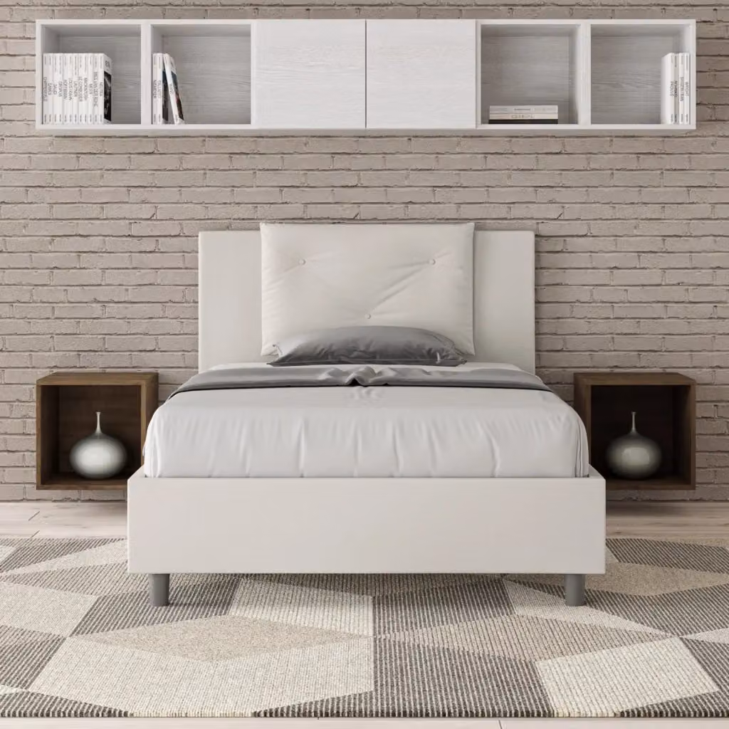 Letto matrimoniale con contenitore a sollevamento GIORDANOSHOP bianco L/P/H: 212 x 120 x 135 cm – 2