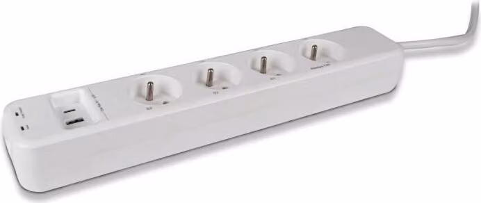 SCS Sentinel SmartPlug Strip Ciabatta elettrica, 4 prese a corrente continua, 3 prese controllabili, compatibile con Alexa e Google, 3600 W, cavo da 1,4 m