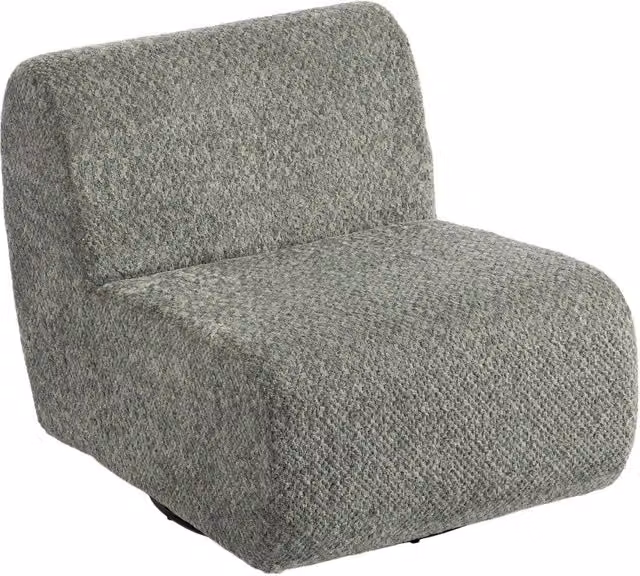 Poltrona girevole con rivestimento effetto ciniglia, seduta ampia, per soggiorno e camera da letto, colore grigio.