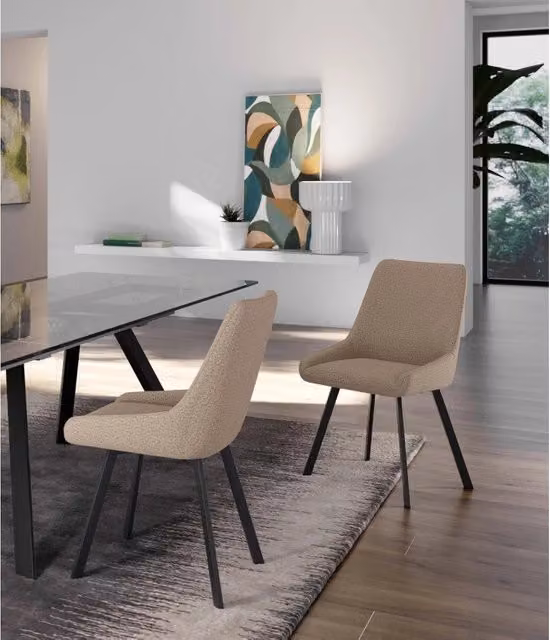 Set di 4 Sedie in Microfibra Fox 48cm X 60cm H 87cm Stones