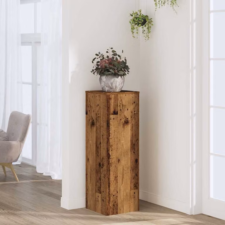 Supporto per piante vidaXL in legno vecchio marrone, L/P/H: 33 x 33 x 100 cm