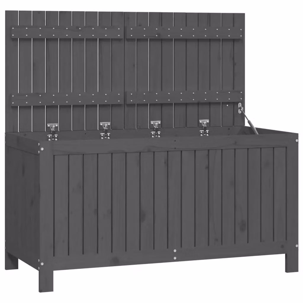 Contenitore da giardino in legno di pino massello grigio vidaXL L/P/H: 121 x 55 x 64 cm – 2