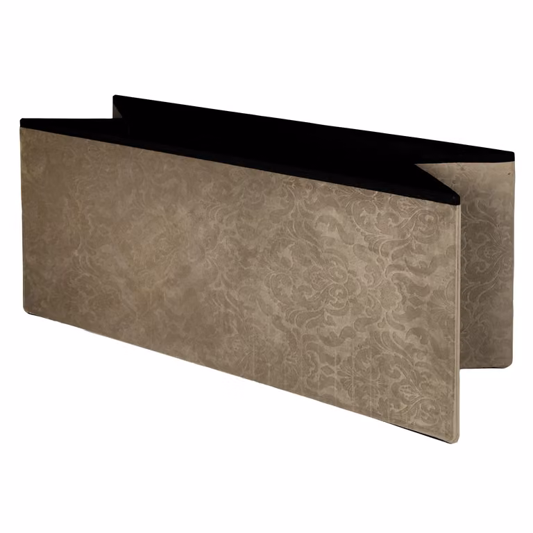 Vestiamo Casa - Pouf Contenitore in Velluto Damascato Beige - H 38 x L 76 x P 38 cm