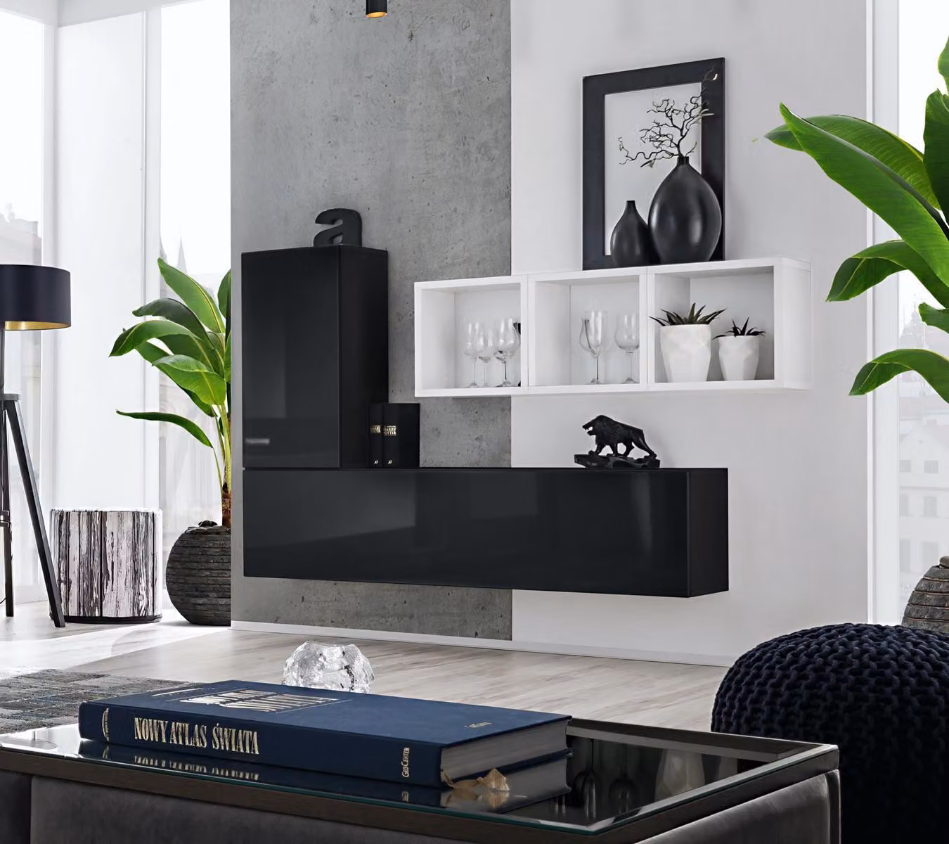 Wandregal Wohnzimmer Design Modern Regal Möbel Luxus Holz Einrichtung